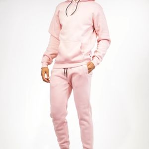 Men's Pink Fleece Tracksuit Sweatsuit Size XL